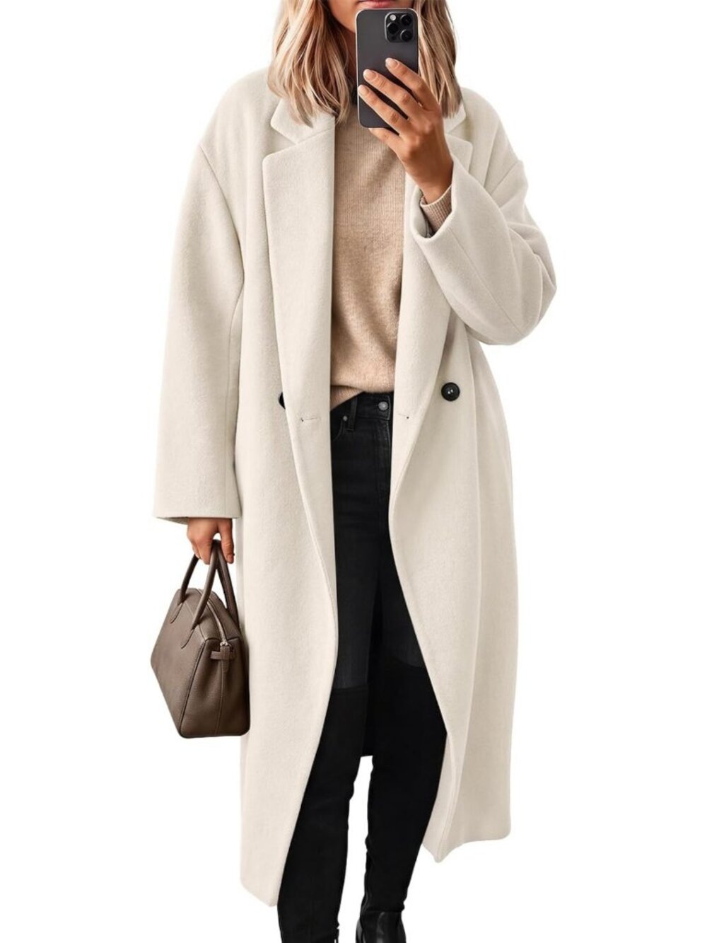 Chic Women's Winter Double Breasted Wool Trench Coat - Stylish Long Outerwear